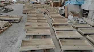 Travertine Wall Mounted Bathroom Stone Sink