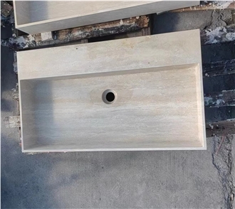 Travertine Wall Mounted Bathroom Stone Sink