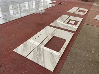 Volakas White Marble Commercial Bath Tops