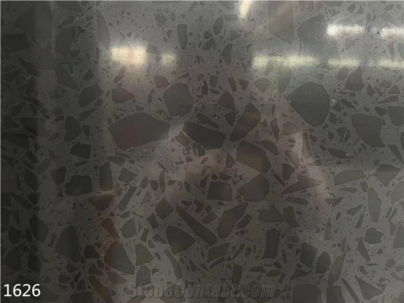 Black Quartz Slabs Artificial Stone Tile
