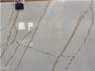 Calacatta White Marble Vein Artificial Quartz Slabs