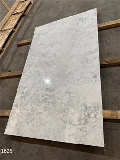 Vein Grey Quartz Slabs Artificial Stone Floor Use