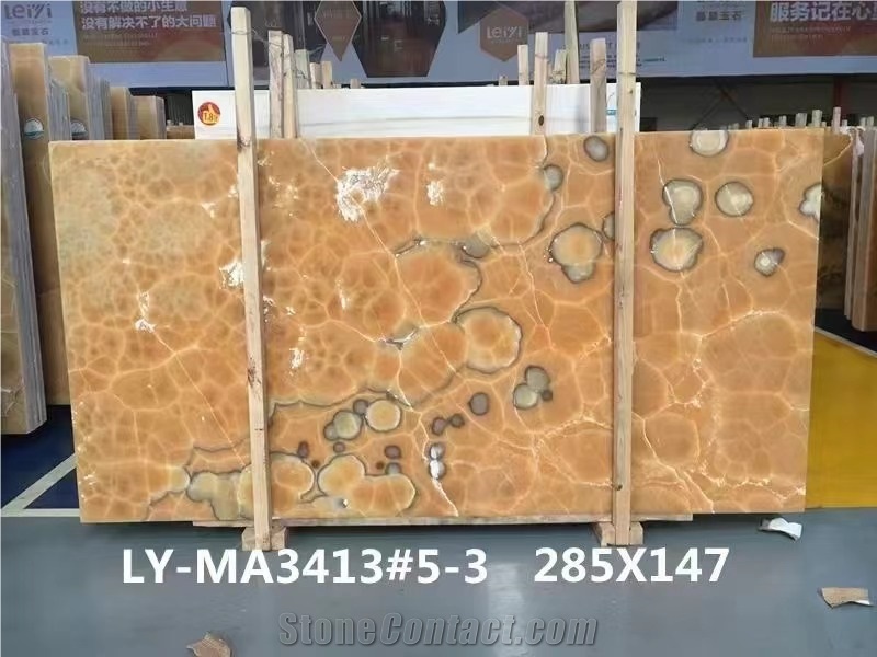 Galaxy Onyx Slabs, Golden Orange Onyx Slabs