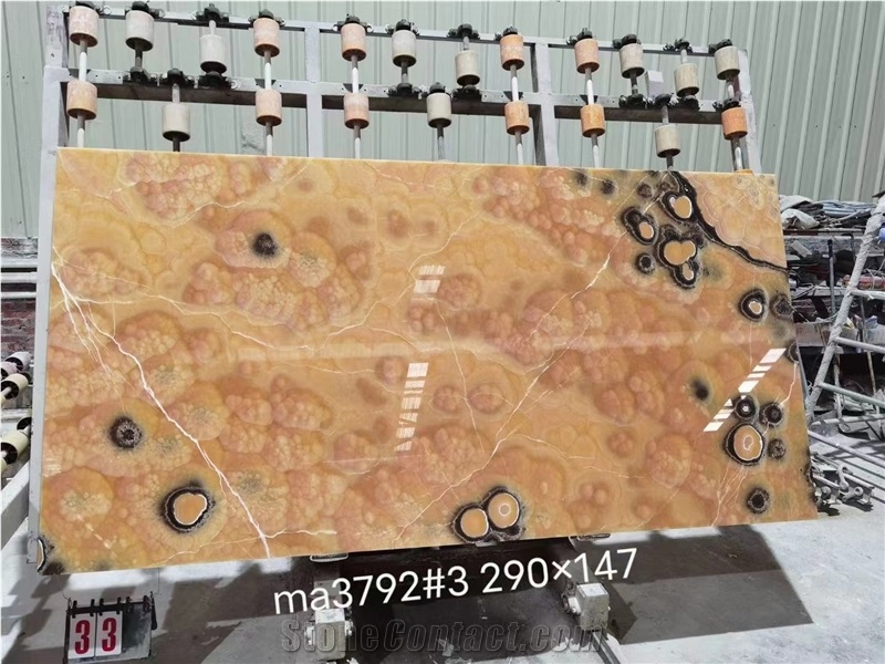 Galaxy Onyx Slabs, Golden Orange Onyx Slabs