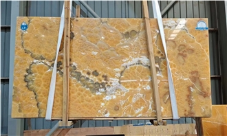 Galaxy Onyx Slabs, Golden Orange Onyx Slabs