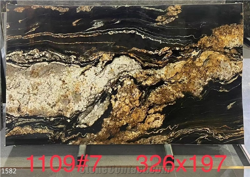 Polished Magma Gold Granite Slabs