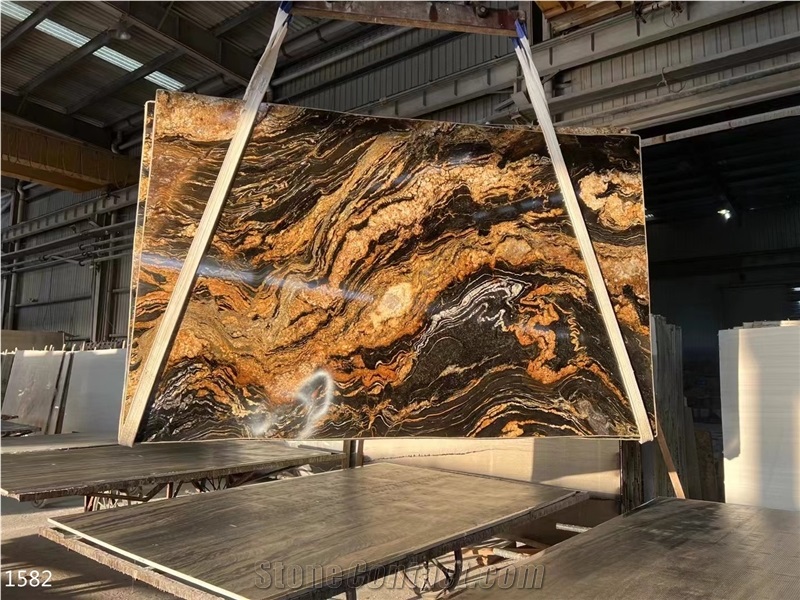 Polished Magma Gold Granite Slabs
