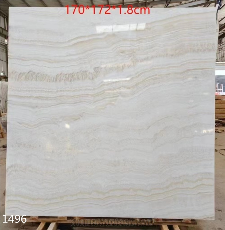 White Tiger Onyx Slabs White Natural Stone Floor Use
