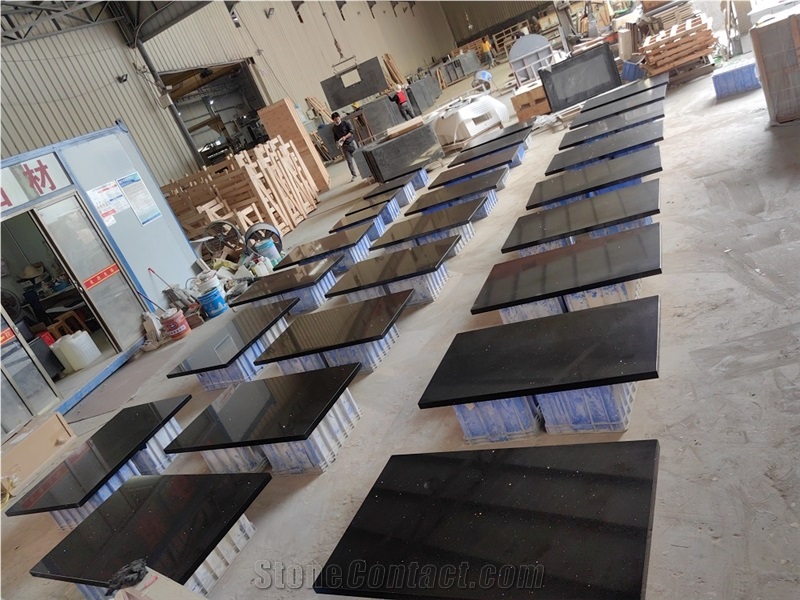 1003 Black Galaxy Quartz Dining Table