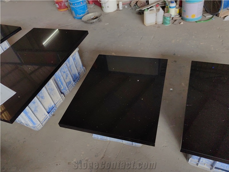 1003 Black Galaxy Quartz Dining Table