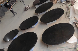 1003 Black Galaxy Quartz Dining Table