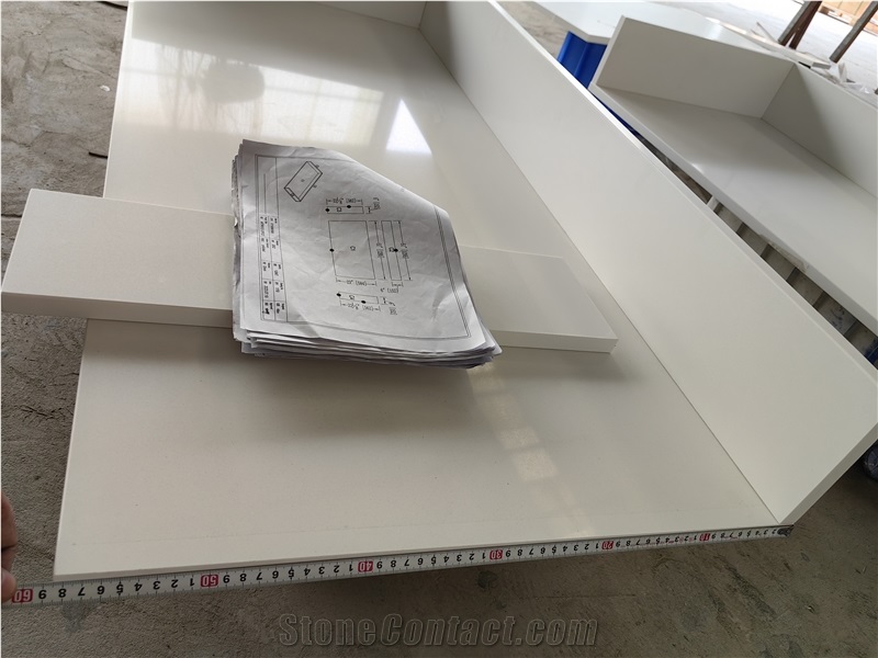 2002 Pure White Countertop Artificial Stone Countertop