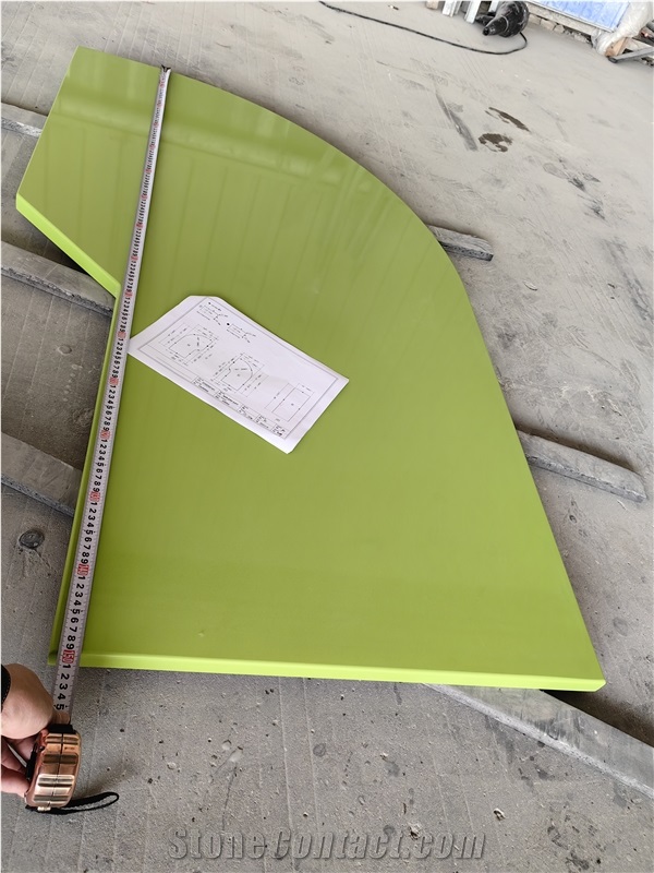 2010 Apple Green Quartz Artificial Stone Countertop