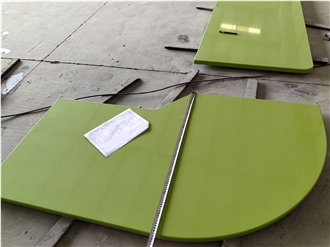2010 Apple Green Quartz Artificial Stone Countertop
