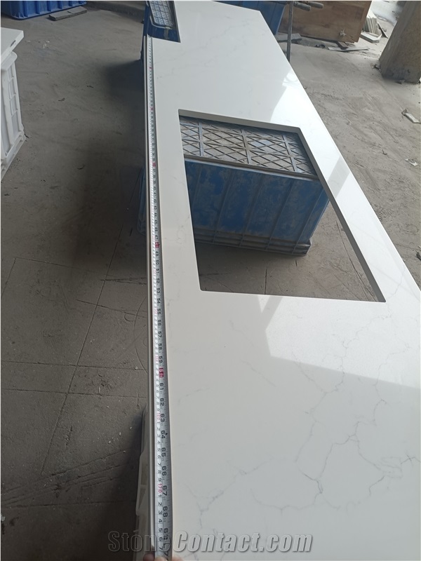 5015 Quartz Kitchen Countertop,Artificial Stone With Grey Vein