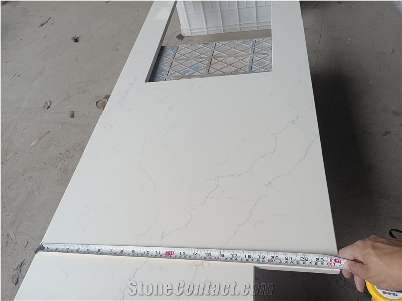 5015 Quartz Kitchen Countertop,Artificial Stone With Grey Vein