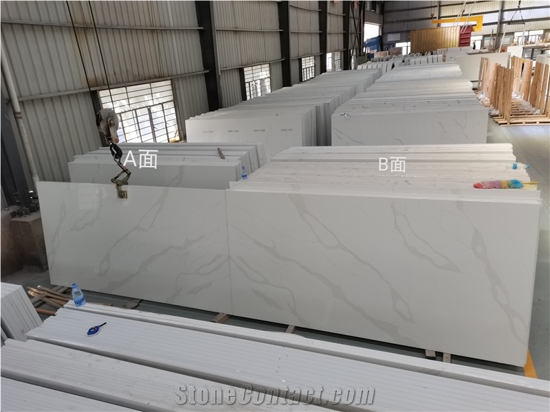 Artificial Calacatta 5057 Quartz Bathroom Countertop