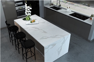 Artificial Calacatta 5057 Quartz Bathroom Countertop