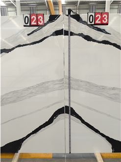 Artificial Stone Calacatta Panda White Quartz Slabs