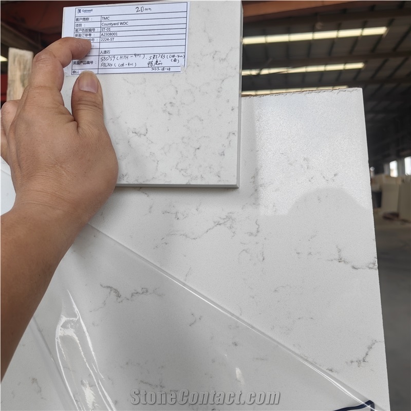 Artificial Stone Carrara Breve Quartz Slabs