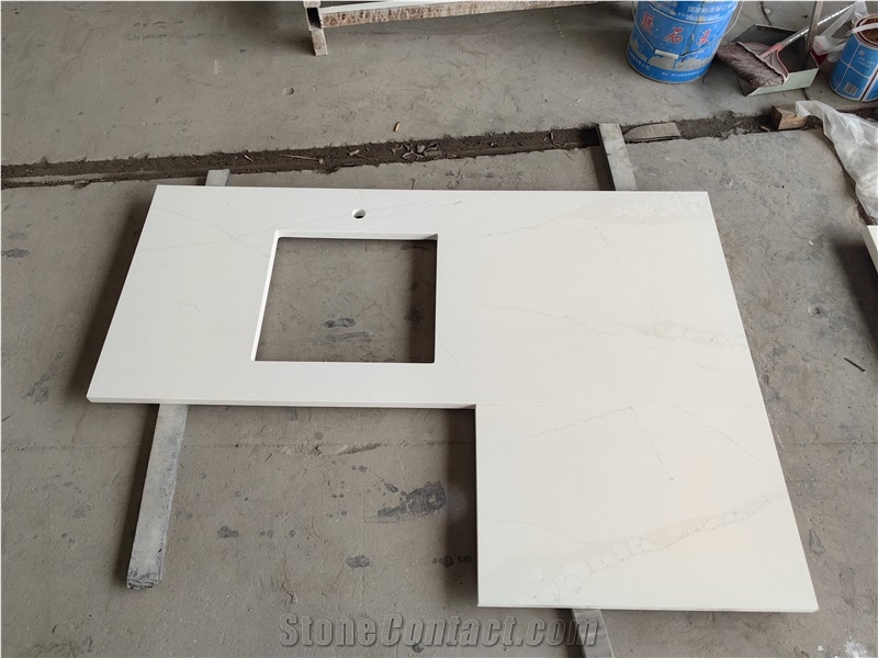 Artificial Stone Countertop Calacatta Quartz For Kitchen