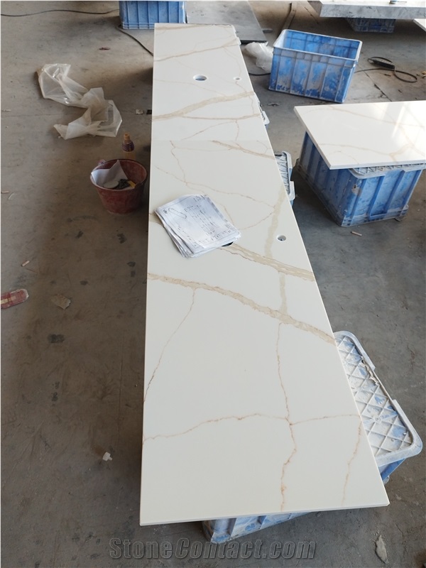 Artificial Stone Countertops Calacatta Gold Quartz