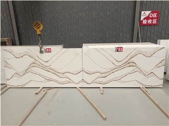Artificial Stone Polished Quartz Slab Quartz Tiles