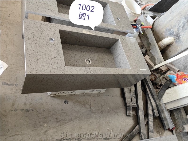 Artificial Stone Sparkle Grey Quartz Slabs