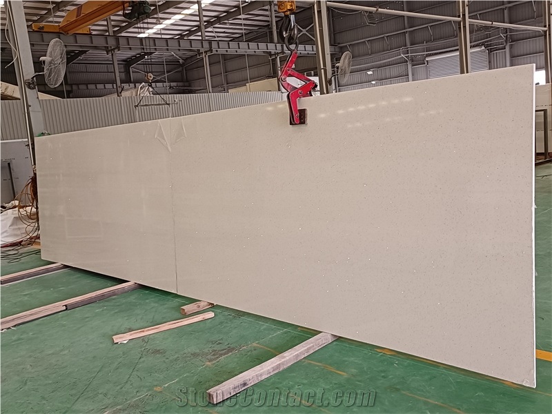 GOLDTOP 1001 Sparkle White Quartz Slabs