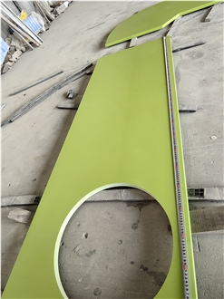 GOLDTOP 2010 Concrete Apple Green Quartz Kitchen Tops