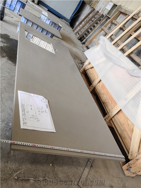 GOLDTOP 4003 Spire Gray Quartz Kitchen Tops