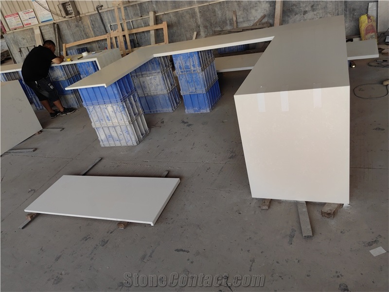 GOLDTOP 4024 Crystal Onyx White Quartz Kitchen Tops