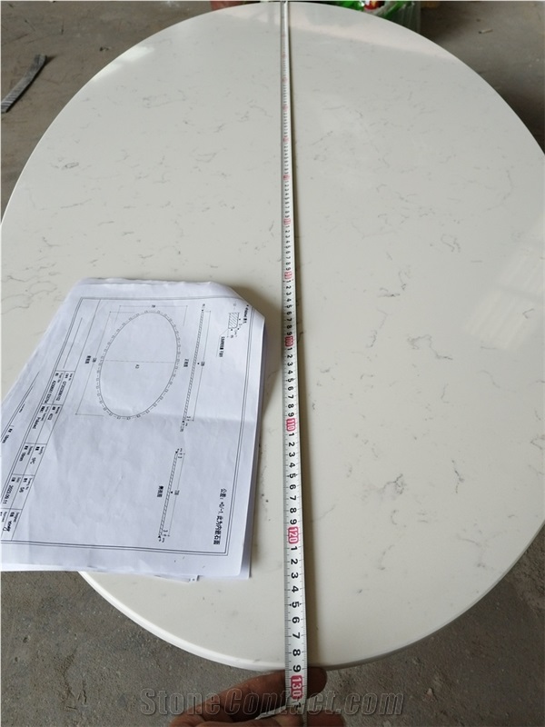 GOLDTOP 4032 Coarse White Quartz Solid Surface Table Tops