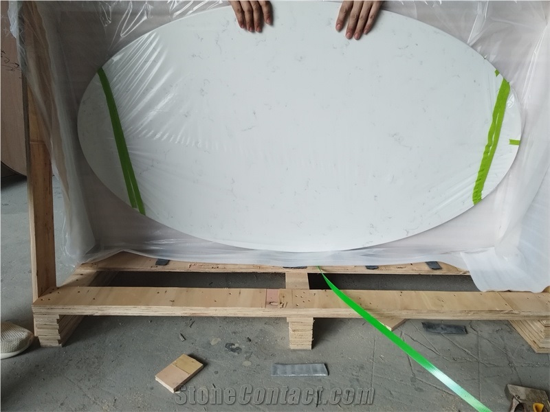 GOLDTOP 4032 Coarse White Quartz Solid Surface Table Tops