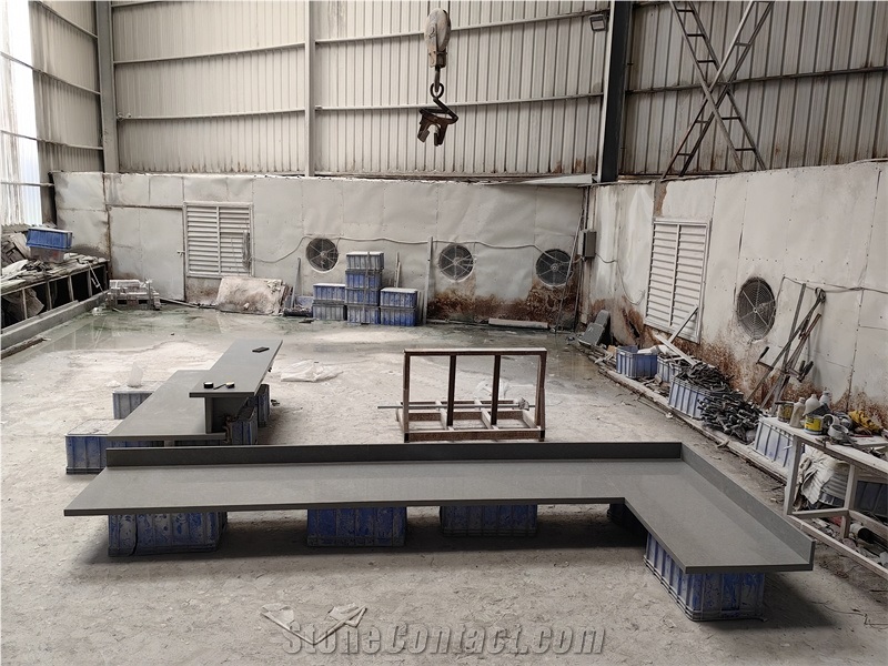 GOLDTOP 4099 Cristallo Grey Quartz Kitchen Tops