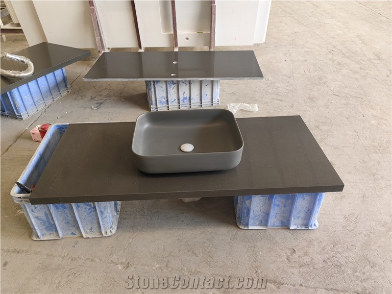 GOLDTOP 4099 Cristallo Grey Quartz Kitchen Tops