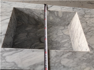 Carrara White Marble Kitchen Top