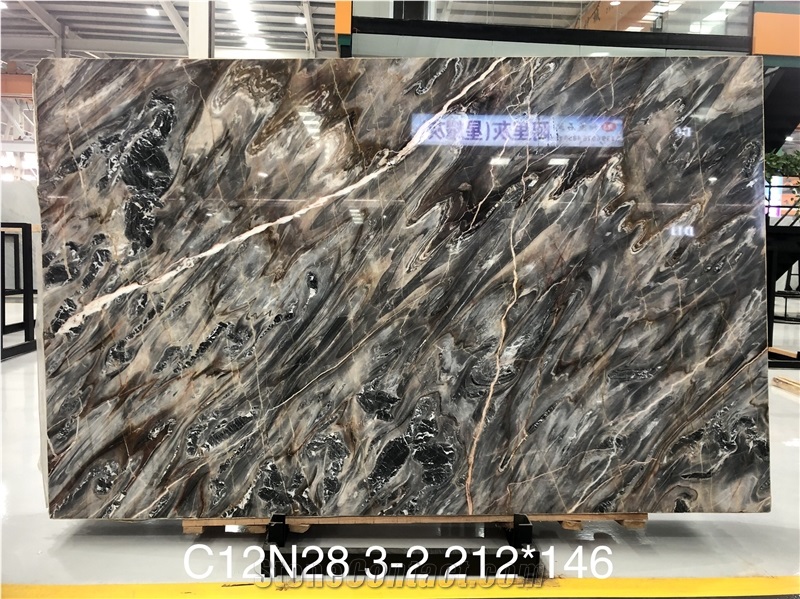 GOLDTOP ODM/OEM Confusion Dark Marble Slabs