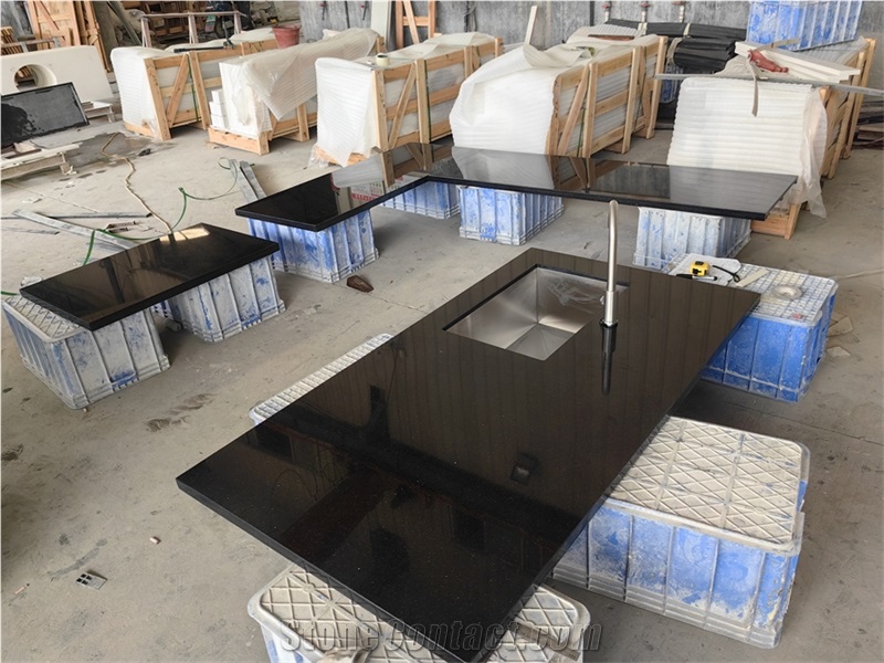 GOLDTOP OEM/ODM Black Galaxy Granite Countertop