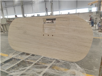 Ltaly Super White Travertine Table