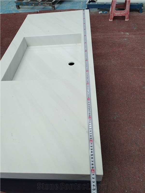 New Sivec White Marble Bath Top