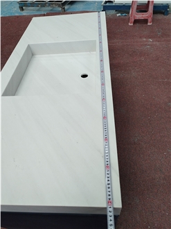 New Sivec White Marble Bath Top