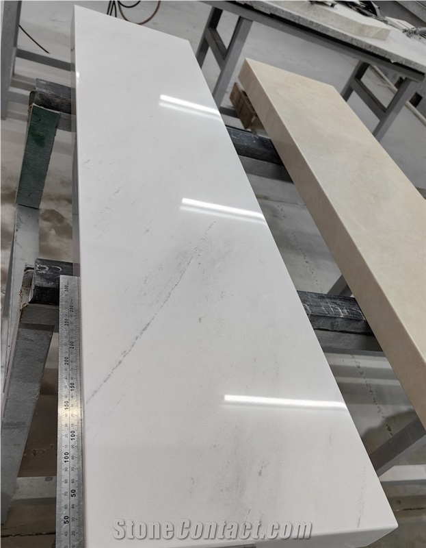 New Sivec White Marble Bath Top