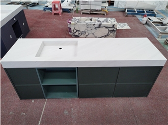 New Sivec White Marble Bath Top