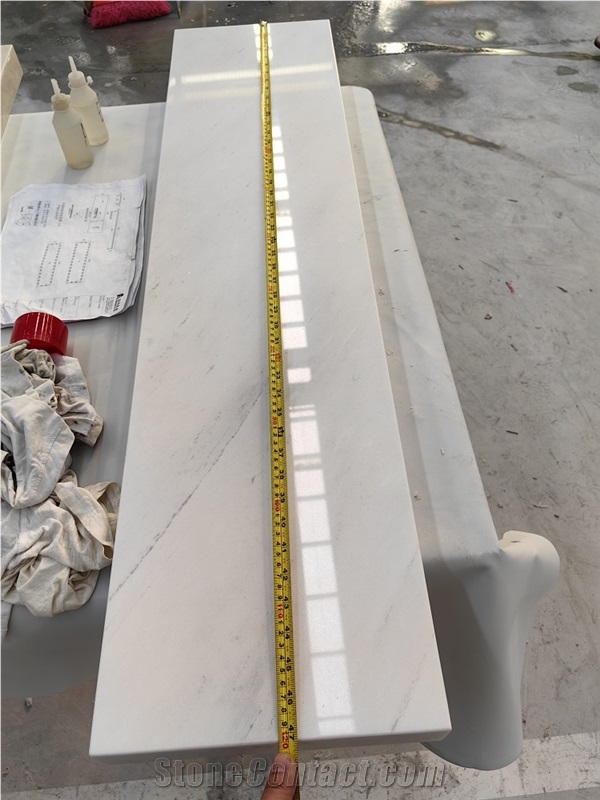 New Sivec White Marble Bath Top