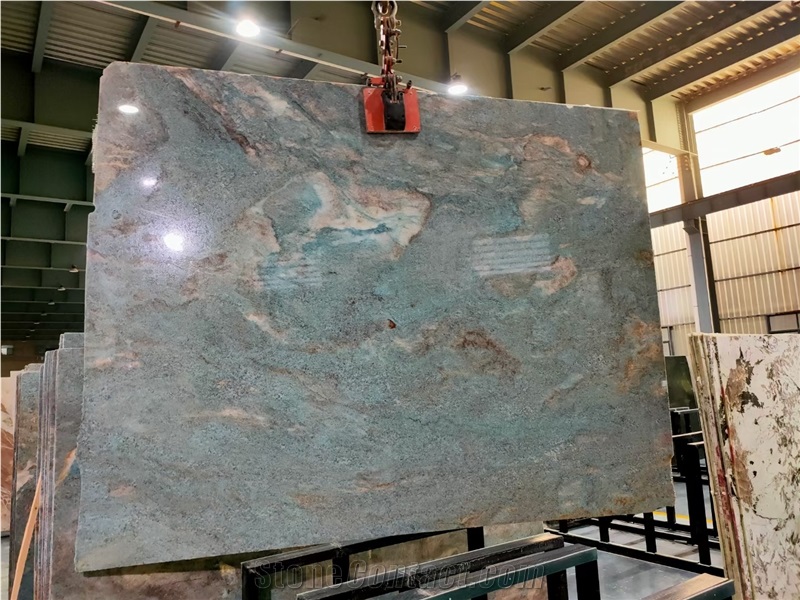 Pure Natural A+ Grade Quality Amazon Blue Quartzite Slabs