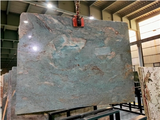Pure Natural A+ Grade Quality Amazon Blue Quartzite Slabs