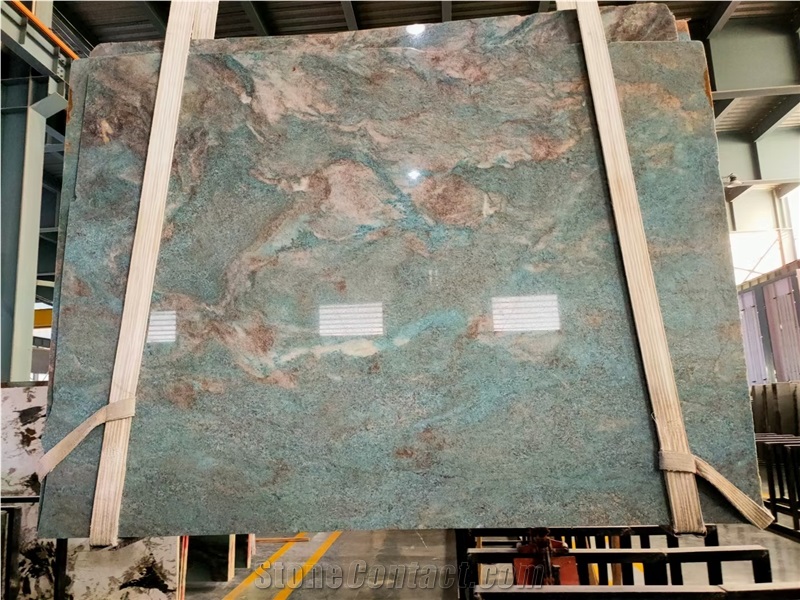 Pure Natural A+ Grade Quality Amazon Blue Quartzite Slabs