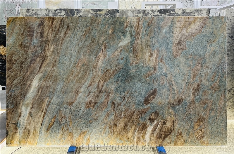 Pure Natural A+ Grade Quality Amazon Blue Quartzite Slabs