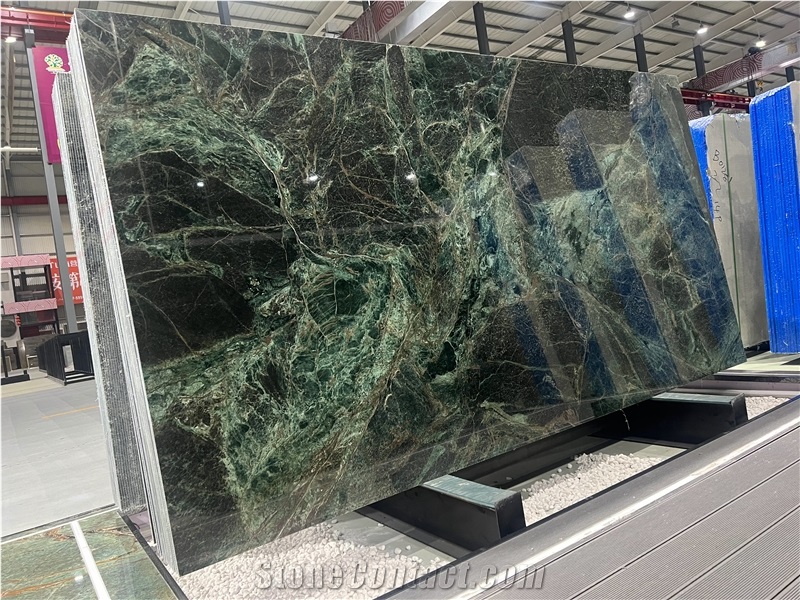 Villa Design Luxury Turqoise Premium Green Granite Slabs